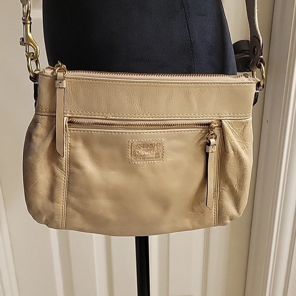 Coach Poppy Cream Leather Crossbody Bag